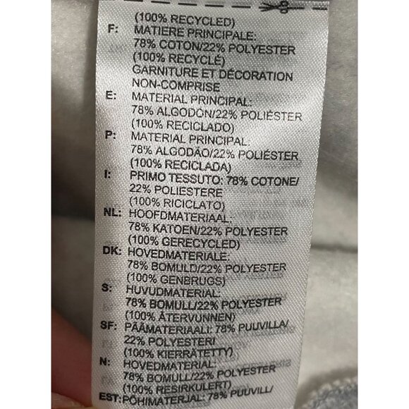 Adidas Gray Hoodie With White Stripes Size L Recycled Cotton & Polyester Blend - Picture 14 of 16